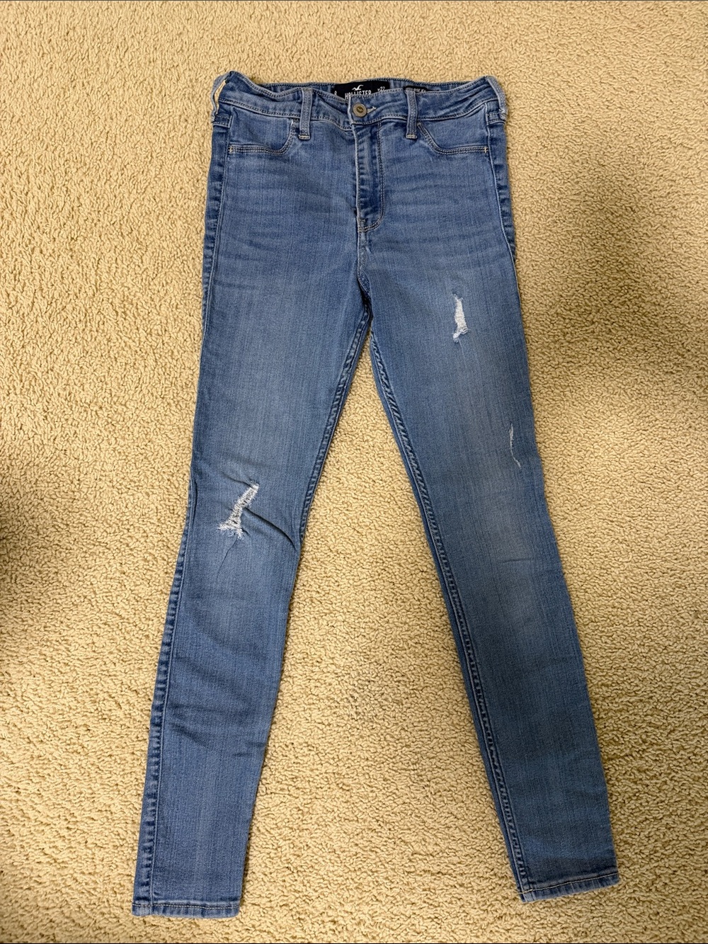 Hollister Medium Blue Distressed Skinny Jeans